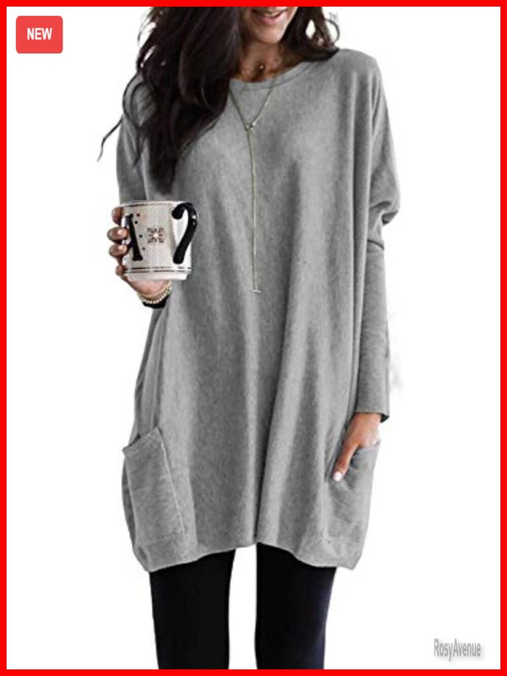 Women's Oversized Tunic Sweatshirt Dress Long Sleeve with Pockets